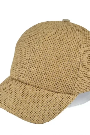 Men's and Women's Fashionable Straw Baseball Caps, Adjustable Summer Breathable Baseball Caps, Sun Protection and Shading Caps