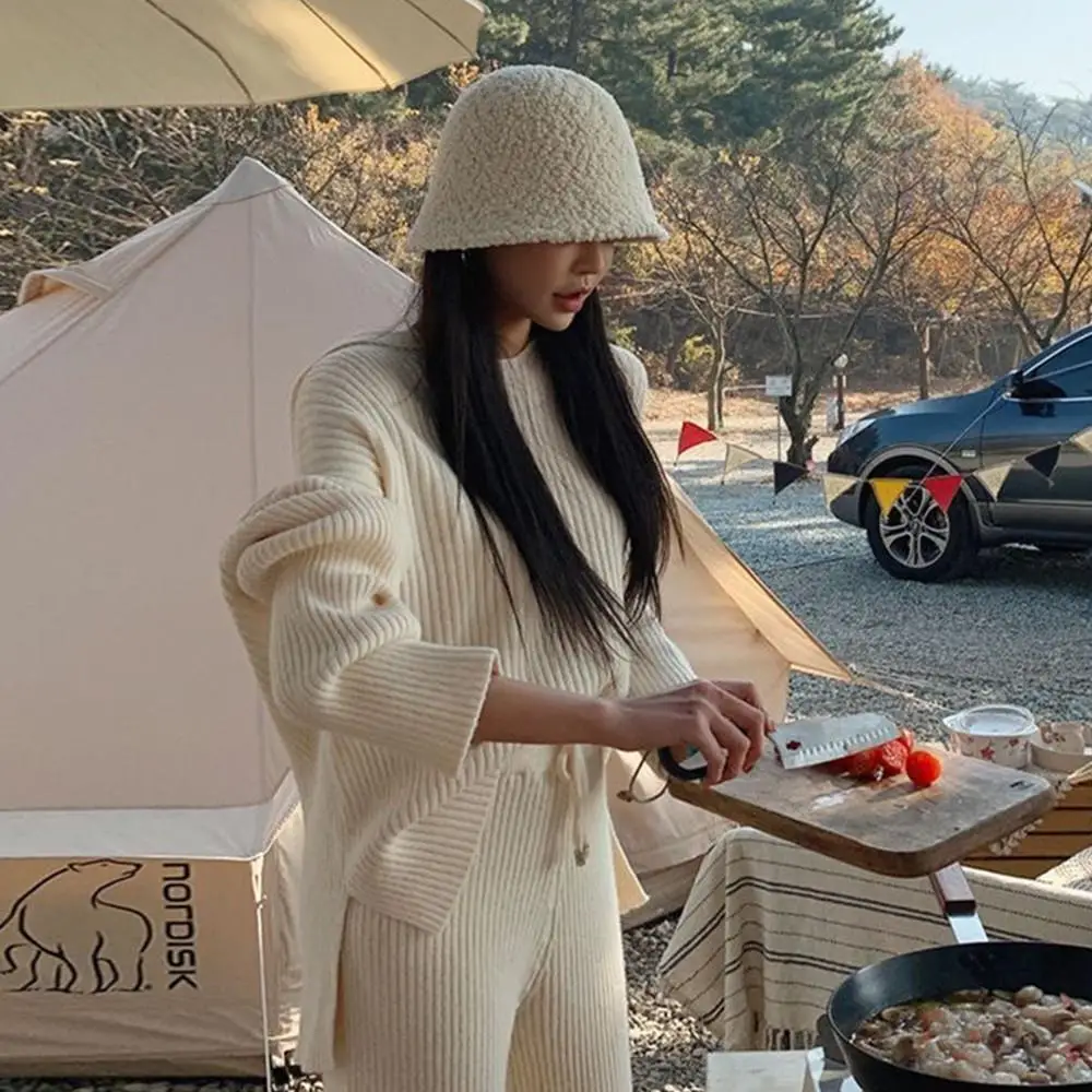 2025 Autumn Winter Wool Bucket Hat Women Fashion Vintage Rabbit Fur Fisherman Hats Soft Warm Wool Basin Cap Korean Panama Hats - Image 3